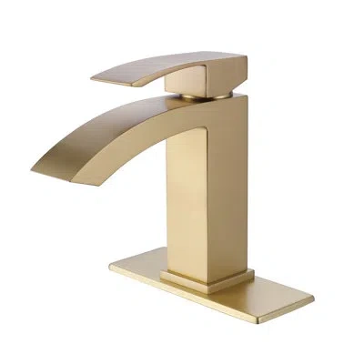 Selected Single Hole Bathroom Faucet In Brushed Gold