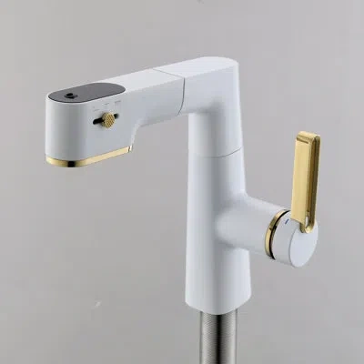 Selected Single Hole Bathroom Faucet In White