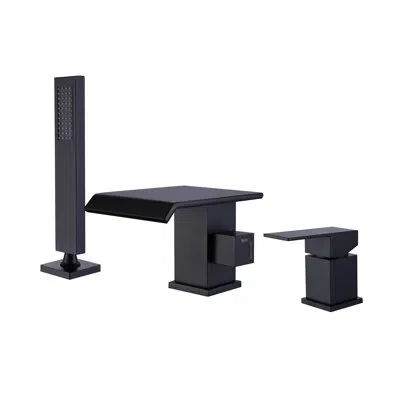 Selected Single-handle Deck-mount Roman Tub Faucet With Hand Shower In Matte Black (valve Included)