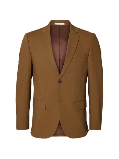 Selected Slim-fit Blazer In Brown