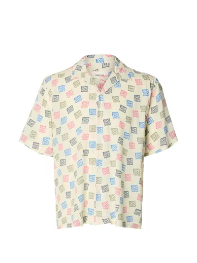 Selected Stamps Print Shirt In Multi