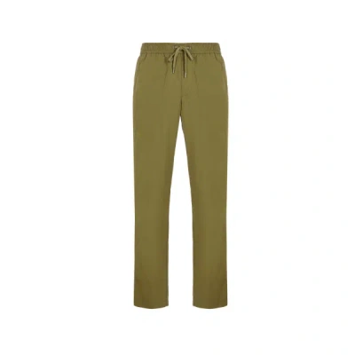 Selected Straight Cotton Trousers In Green