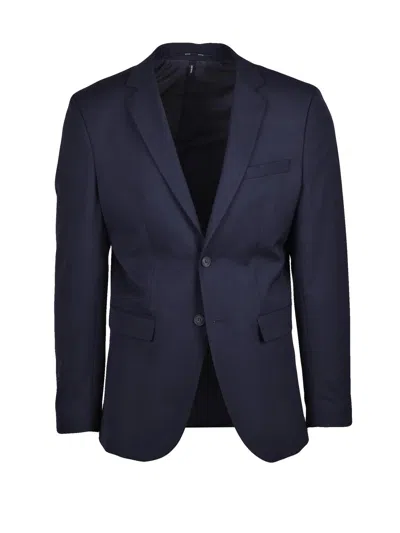 Selected Tailored Blue Jacket With Two-button Closure And Notch Lapels