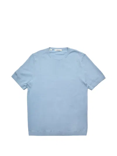 Selected Torino Knit T-shirt In Blue