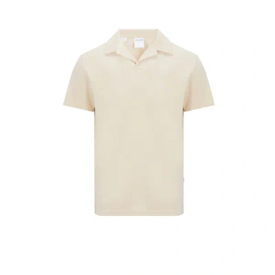 Selected Towelling Polo Shirt In Neutral
