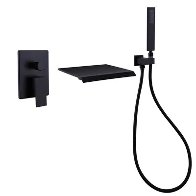 Selected Tub And Shower Faucet With Rough-in Valve In Matte Black
