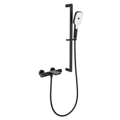 Selected Tub And Shower Faucet With Rough-in Valve In Matte Black