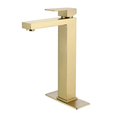 Selected Vessel Sink Bathroom Faucet In Brushed Gold