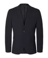 Selected Viscose Blend Slim Fit Blazer In Blue