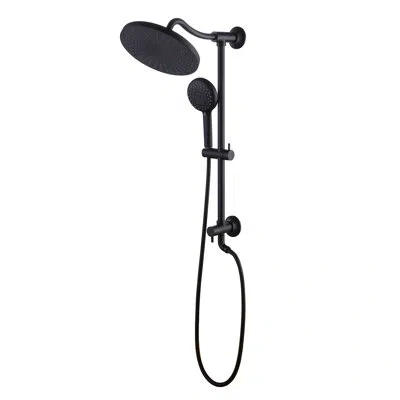 Selected Wall Mounted Adjustable Shower Head In Black