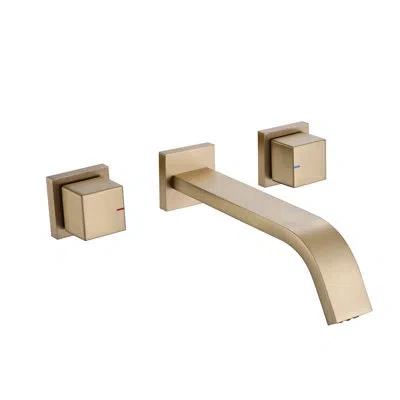 Selected Wall-mounted Bathroom Faucet In Brushed Gold