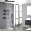 Selected Wall-mounted Modern Long Row Thermostatic Four-function Shower System In Matte Black