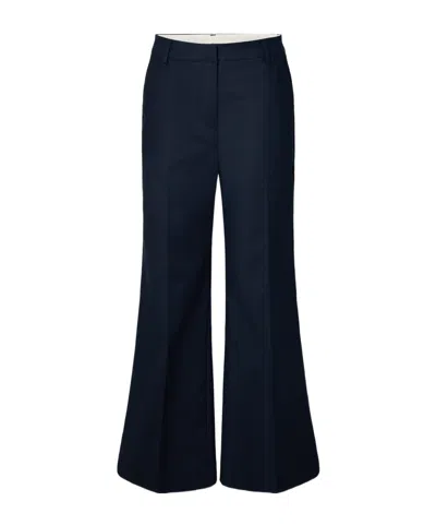 Selected Wide-leg Casual Trousers In Black