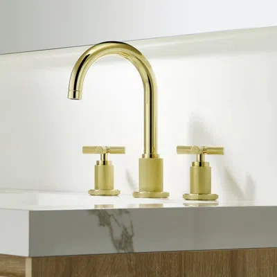 Selected Widespread 2-handle Bathroom Faucet With Drain Assembly In Zirconium Gold