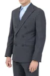 Selected Wool Double-breasted Jacket - Grey In Gray