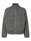 Selected Zip-up Sweater In Gray