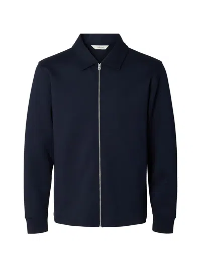 Selected Zip-fastening Jacket In Blue