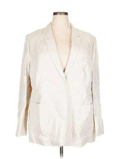 Pre-owned Selection By Ulla Popken Blazer Jacket In White
