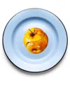 Seletti X Toiletpaper Apple Enamel-plated Metal Plate 26cm In Blue