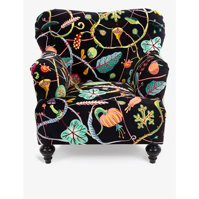 Seletti Botanical Diva Velvet Armchair In Brown