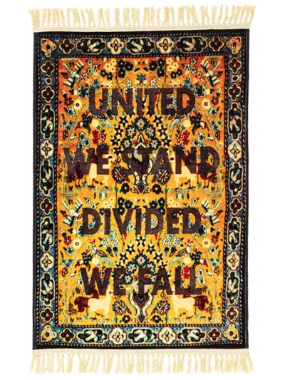Seletti Burnt United Mix-print Carpet In Multicolor
