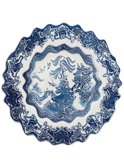 Seletti Classic On Acid Willowave Dessert Plate In Weiss