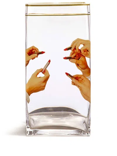 Seletti Clear Lipsticks Vase In Neutrals