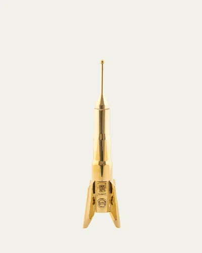 Seletti Cosmic Diner Lunar Hard Rocket Candle Holder, 9" In Gold