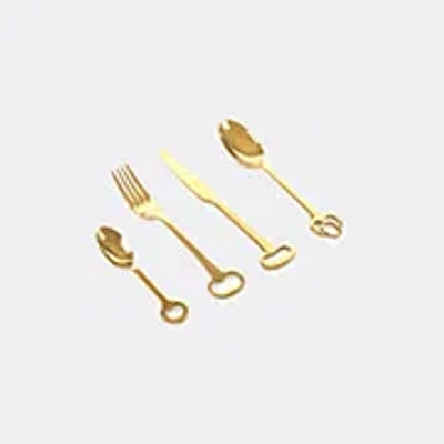 Seletti Keytlery Gold-toned Stainless Steel Cutlery 24-piece Set