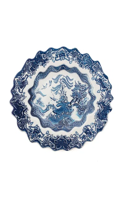 Seletti Dessert Plate In Porcelain "classic On Acid" In Blue