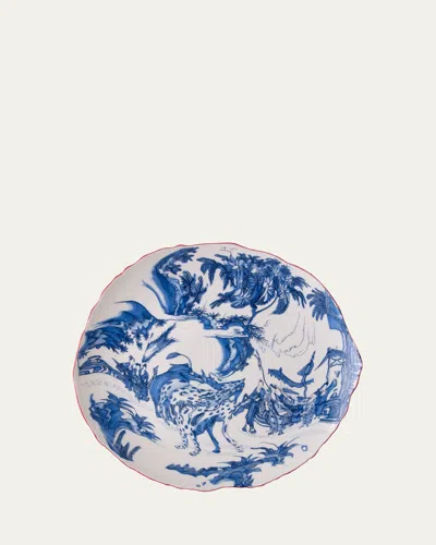 Seletti Diesel Classics On Acid Chinoiserie Dinner Plate In White-blue-red