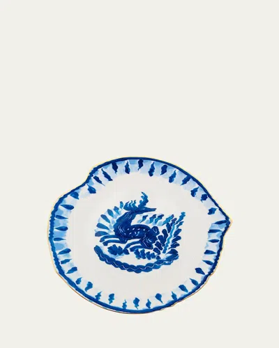Seletti Diesel Classics On Acid Deer Dessert Plate In White-blue