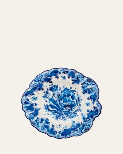 Seletti Classic On Acid Delf Rose Dessert Plate In Blue-white