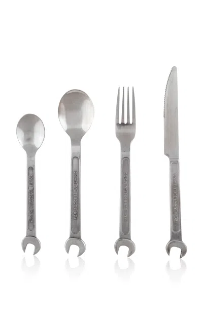 Seletti - Diy Machine Collection Cutlery Set Of 4 Pieces - Silver -