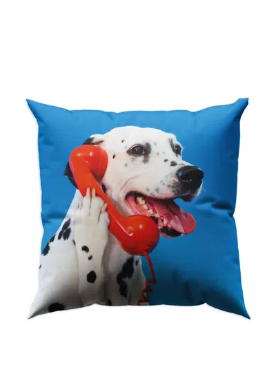 Seletti Dog Call Center Cushion In Blue