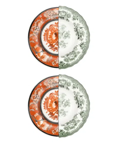 Seletti Floral-patterned Divided Plate In White