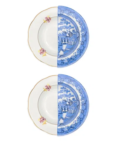 Seletti Floral-patterned Plate In White