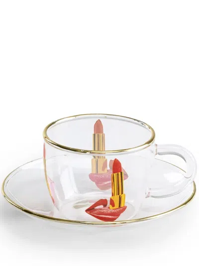 Seletti Graphic-print Coffee Cups (set Of Two) In White