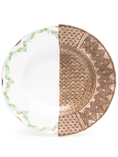 Seletti Hybrid 2.0 Malao Graphic-print Bone China Plate In Weiss
