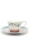 Seletti Hybrid Chucuito Floral-print Coffee Cup Set In Green