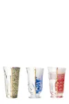 Seletti Clarice Hybrid Cocktail Glasses Set Of Three In Multi
