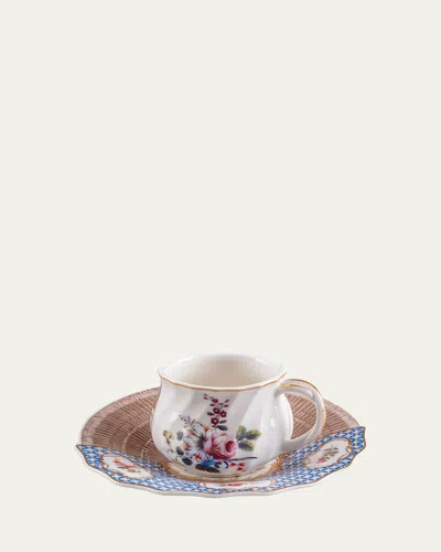Seletti Hybrid Djenne Coffee Cup & Saucer In White