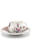 Seletti Hybrid Djenne Floral-print Coffee Cup Set In Brown