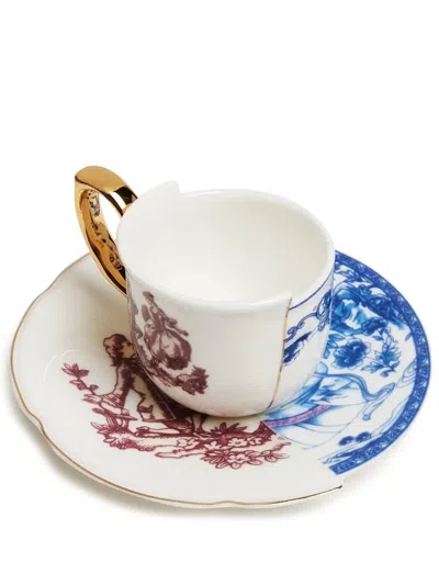 Seletti Hybrid Eufemia Coffee Cup With Saucer In White