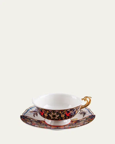 Seletti Hybrid Kannauj Porcelain Teacup And Saucer In Multi