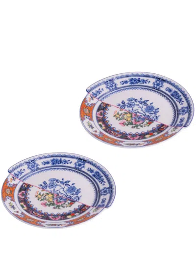 Seletti Hybrid Zobeide Bread Plate (set Of Two) In White