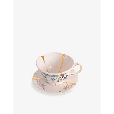 Seletti Kintsugi 3 Porcelain Tea Set In Pink