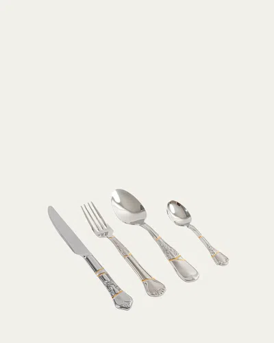 Seletti Kintsugi 4-piece Flatware Place Setting In Silver-gold