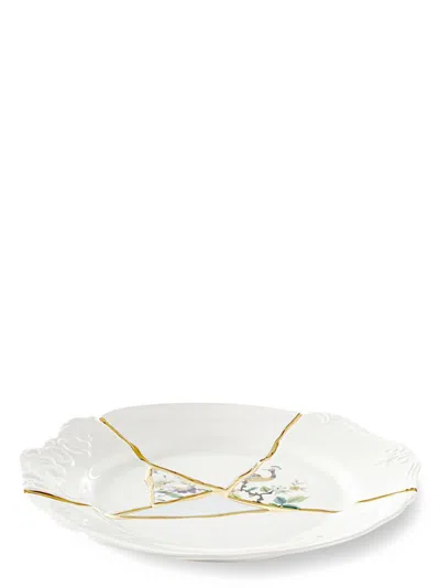 Seletti Kintsugi Plates Multicolor In White