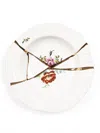 Seletti Kintsugi Plates Multicolor In White